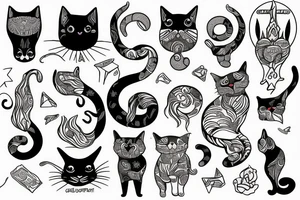 cat + capricorn tattoo idea