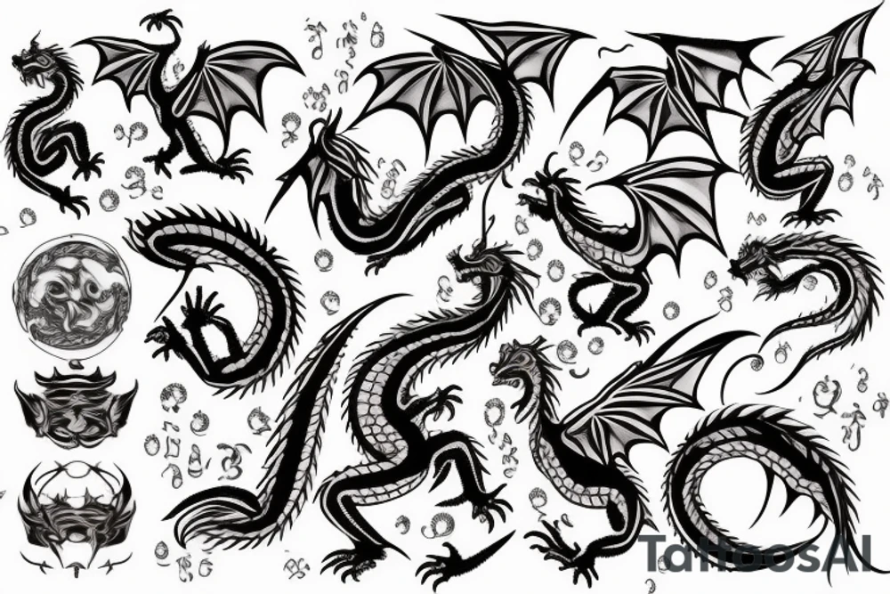 dragon whith cherry tattoo idea