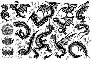 dragon whith cherry tattoo idea