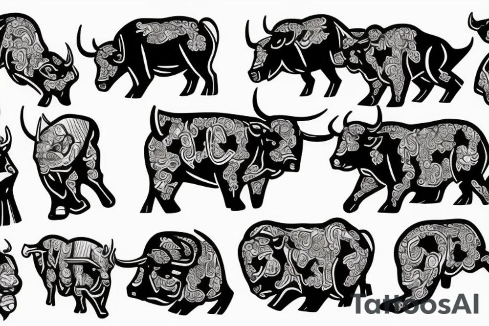 candeles, crypto, bull, bear, exchange, trading tattoo idea