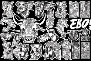 candeles, crypto, bull, bear, exchange, trading tattoo idea