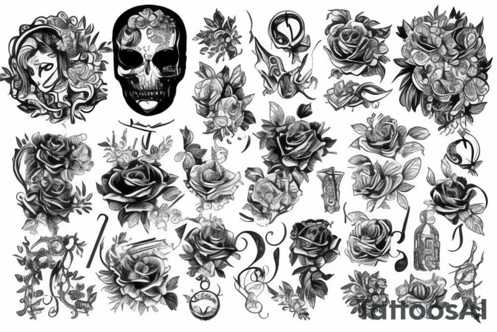 Ветвь розы tattoo idea