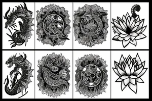 two dragons
moon
lotus tattoo idea