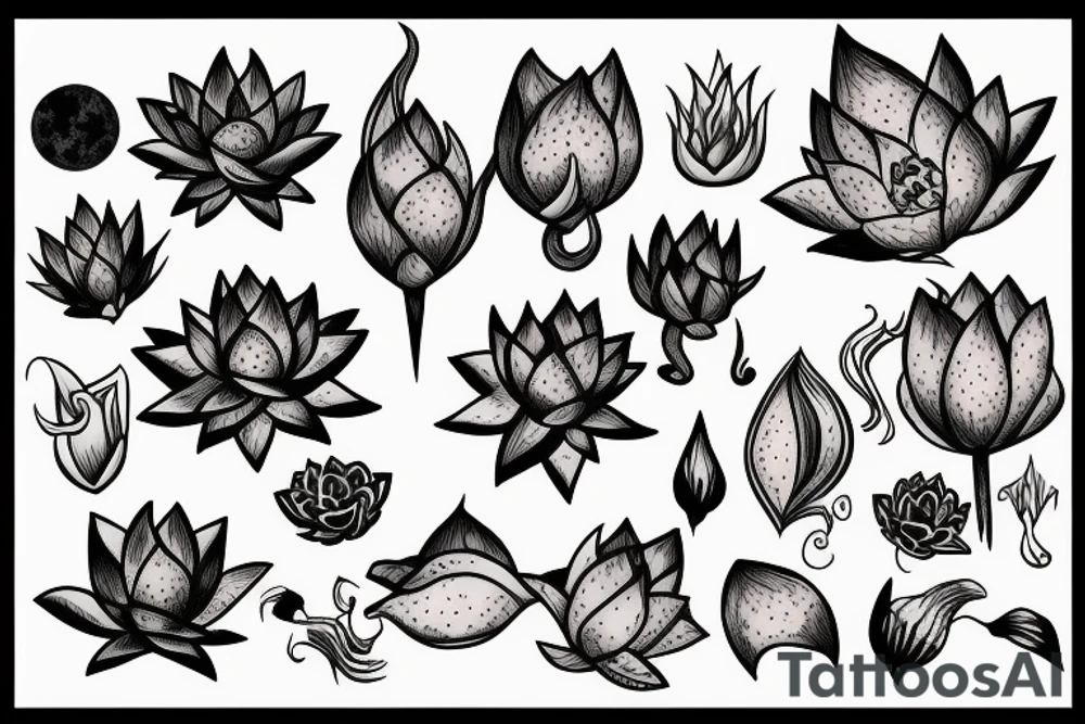 two dragons
moon
lotus tattoo idea