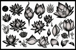 two dragons
moon
lotus tattoo idea