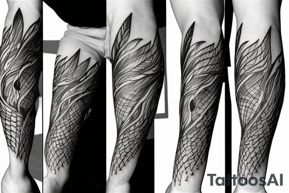wolf beyond trees tattoo idea
