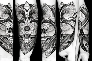 Fox skull made of geometric shapes tattoo idea