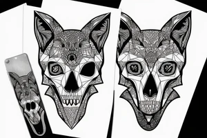 Fox skull made of geometric shapes tattoo idea