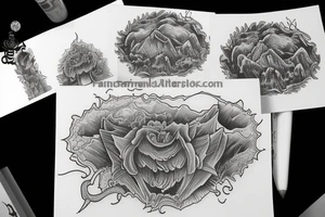 compas mountains lake tattoo idea