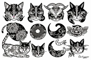 cat + capricorn tattoo idea