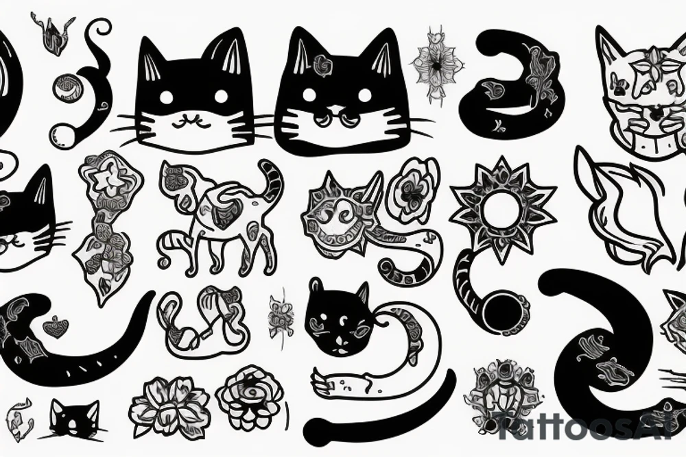 cat + capricorn tattoo idea