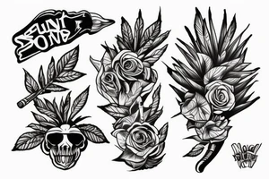 funny blunt smoking another blunt tattoo idea