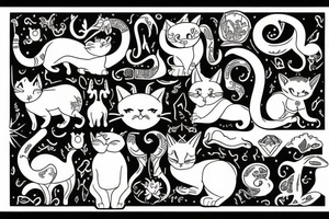 cat + capricorn tattoo idea