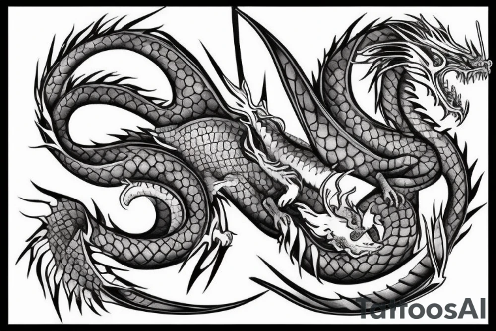 dragon whith cherry tattoo idea