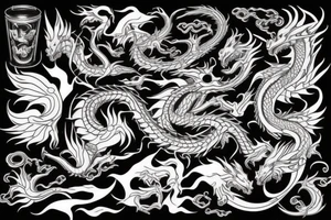dragon whith cherry tattoo idea
