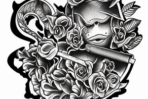 funny blunt smoking another blunt tattoo idea