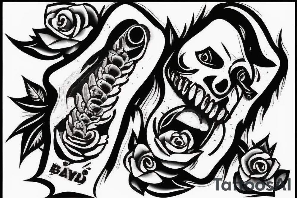 funny blunt smoking another blunt tattoo idea
