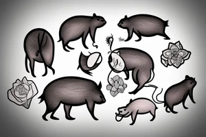 smoking capybara tattoo idea