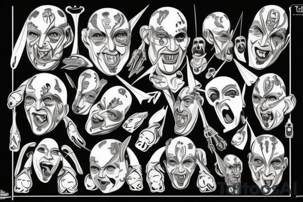 Franz Xaver Messerschmidt style, Human insanity tattoo idea
