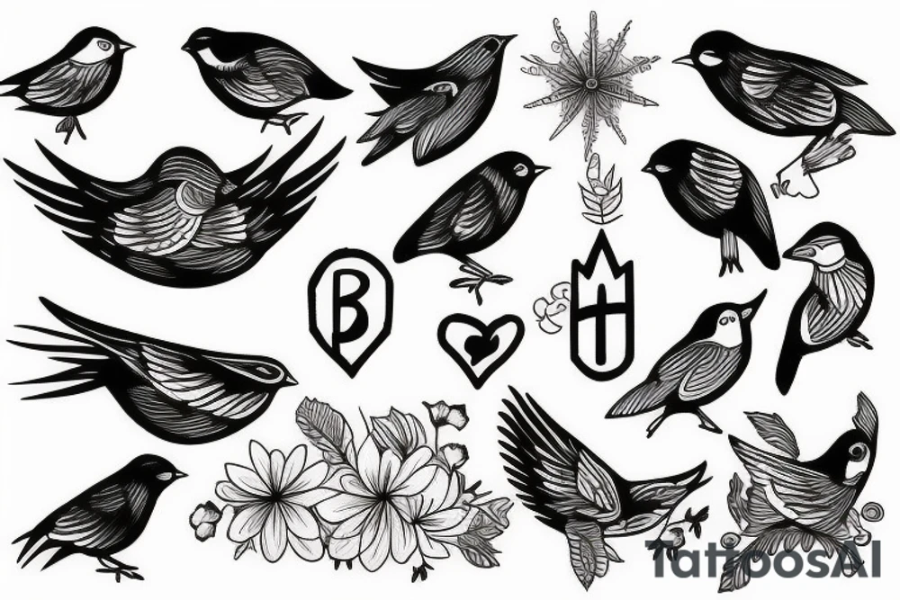 Bullet, birds, war, peace tattoo idea