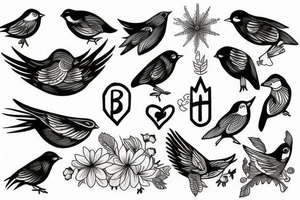 Bullet, birds, war, peace tattoo idea