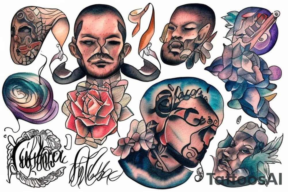 Guy sitting in the room in a light from various lightsources tattoo idea