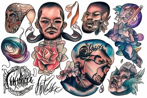 Guy sitting in the room in a light from various lightsources tattoo idea
