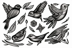 Bullet, birds, war, peace tattoo idea