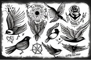 Bullet, birds, war, peace tattoo idea