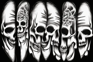 a thin man personifying death with a skull tattoo idea
