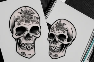 a thin man personifying death with a skull tattoo idea