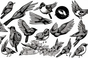 Bullet, birds, war, peace, bullet, The bullet splits into birds tattoo idea
