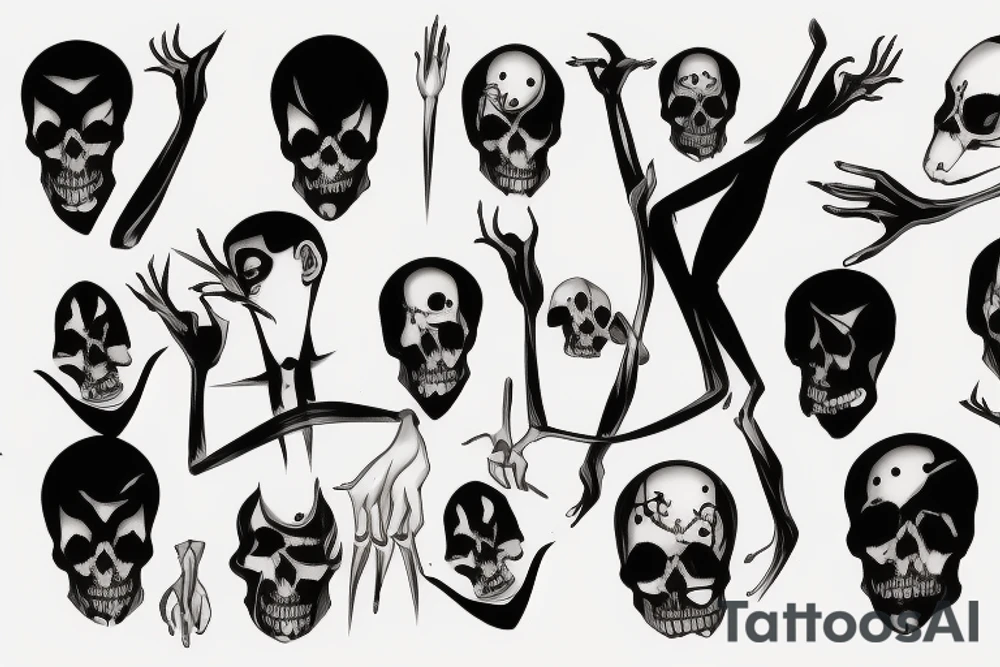 a thin man personifying death tattoo idea