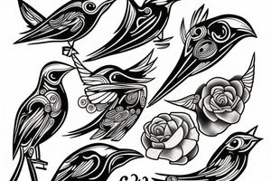 The bullet splits into birds tattoo idea