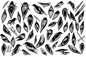 The bullet splits into birds tattoo idea
