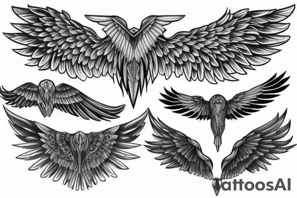 Mechanical wings tattoo idea