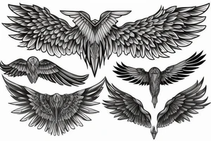 Mechanical wings tattoo idea
