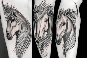 Ascetic powerful horse tattoo idea