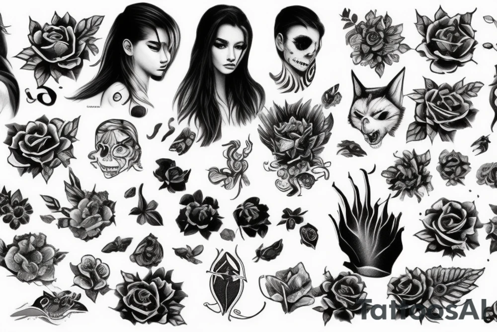 Катана футуризм кибер панк tattoo idea