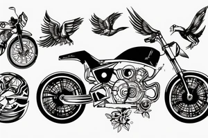 RR310 bike, flying in in space tattoo idea
