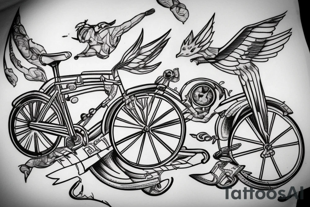 RR310 bike, flying in in space tattoo idea