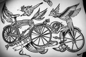 RR310 bike, flying in in space tattoo idea