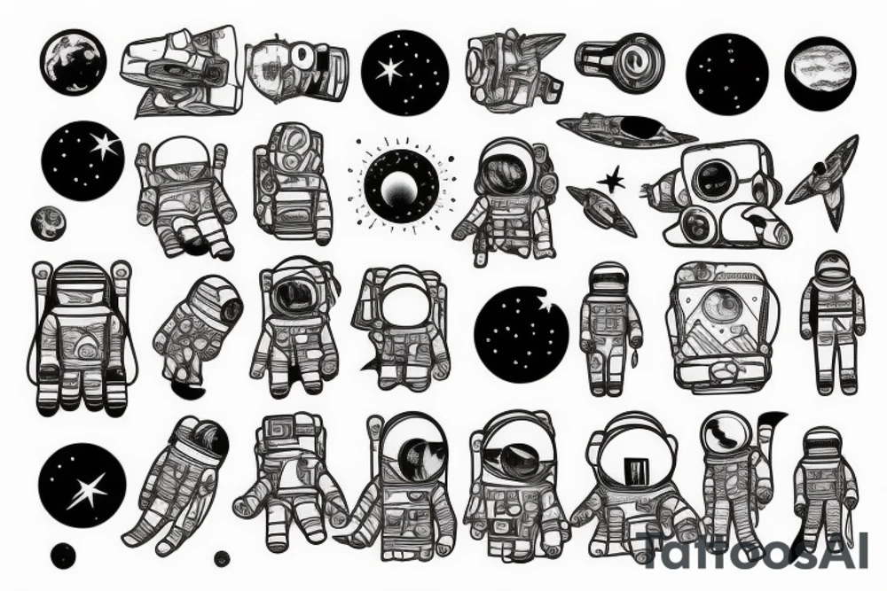 Space with astronaut tattoo idea