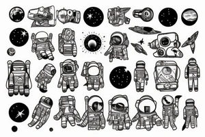 Space with astronaut tattoo idea
