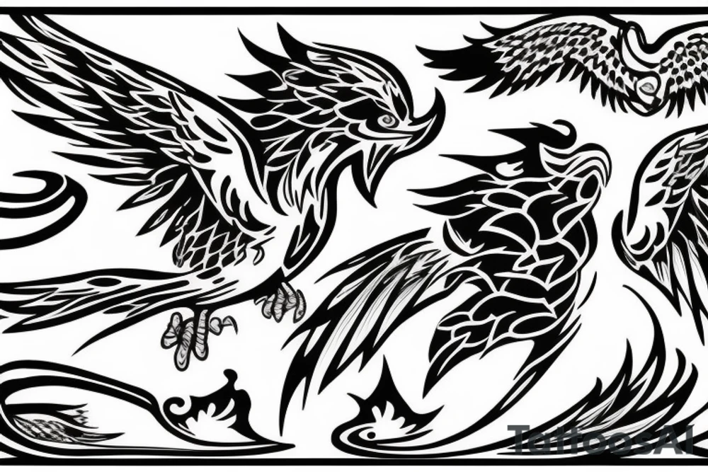 Fire bird screaming tattoo idea