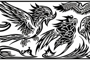 Fire bird screaming tattoo idea