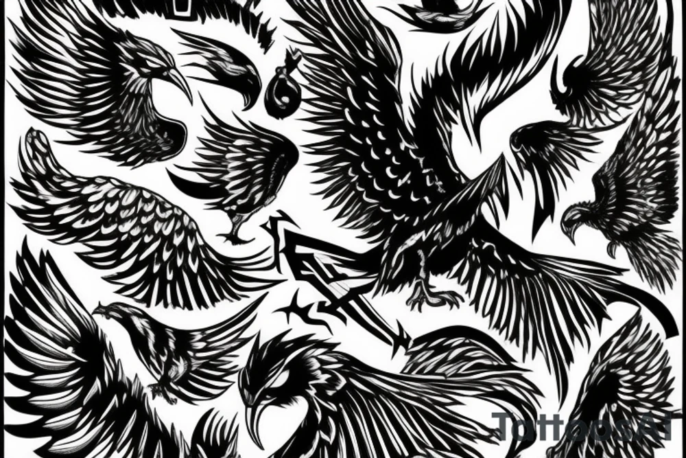 Fire bird screaming tattoo idea