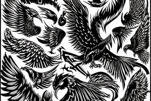 Fire bird screaming tattoo idea