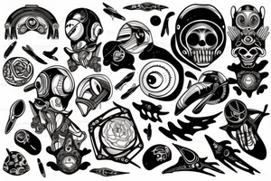 Space with astronaut tattoo idea