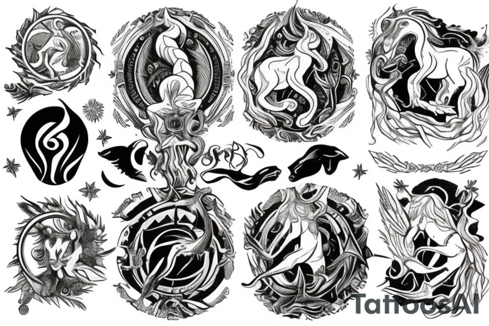 capricorn with an ascendant in the sun tattoo idea
